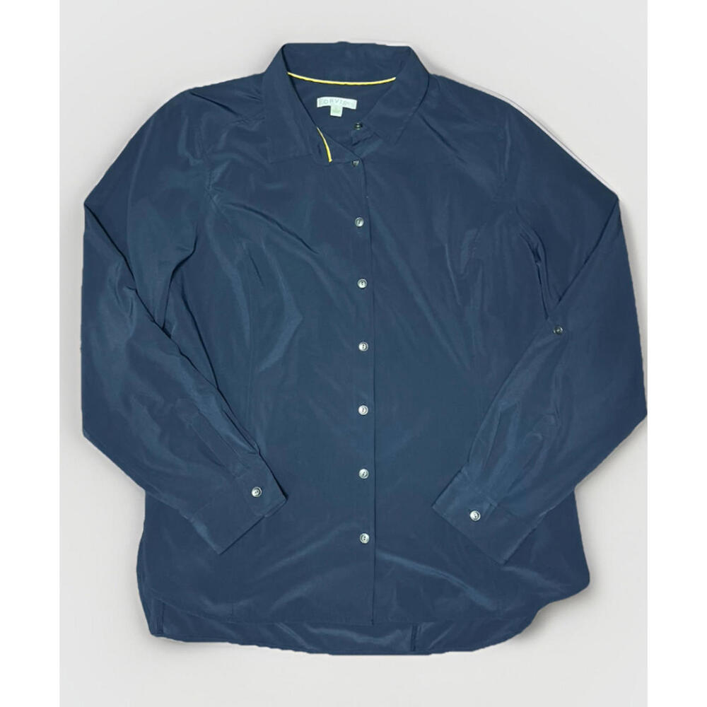 Orvis Navy Stretch Button Front Shirt XL